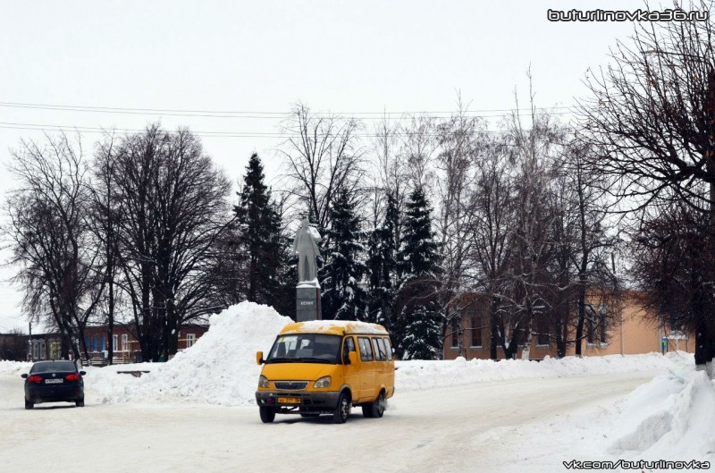 Памятник В.И. Ленину в Бутурлиновка. Зима 2015